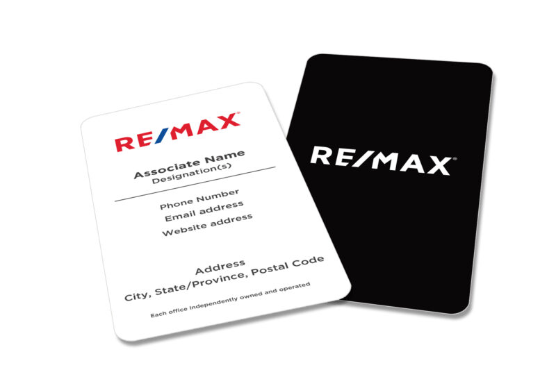 Vertical Black RE/MAX Business Card