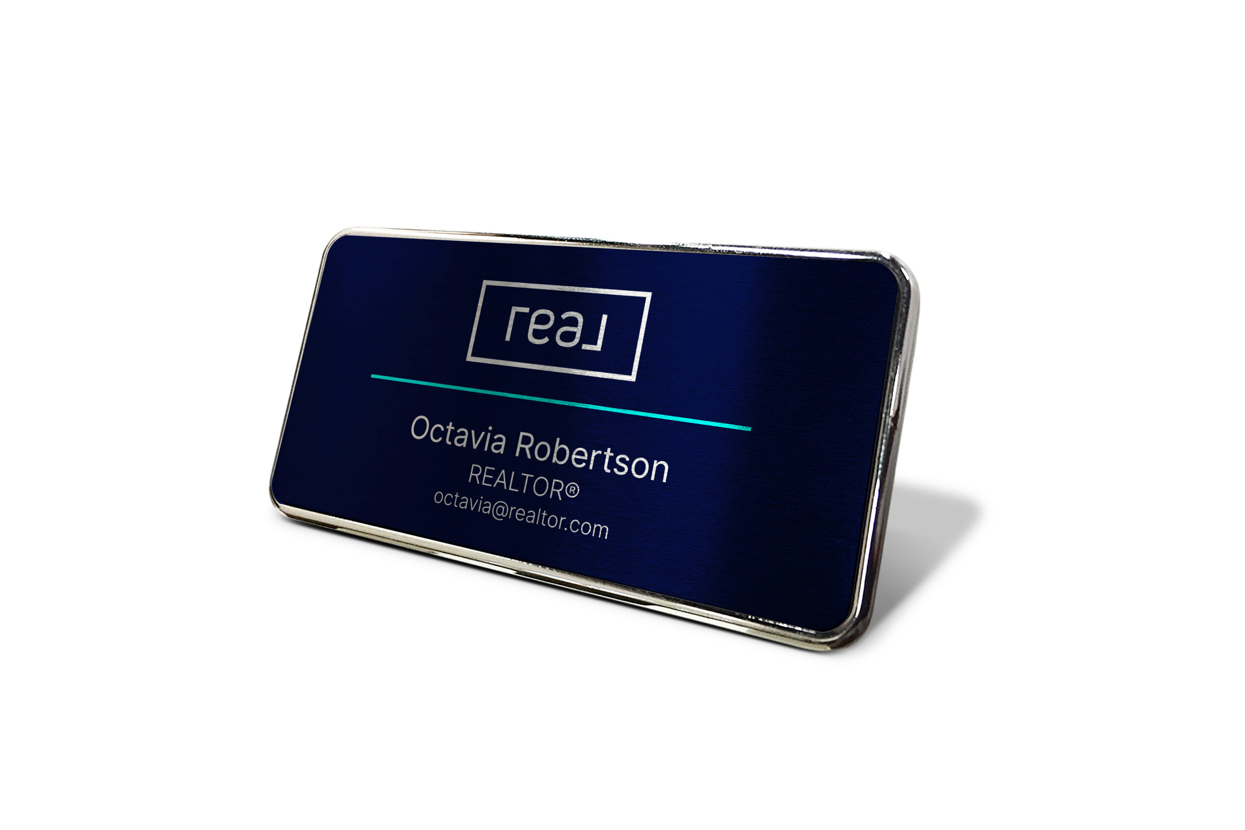 Real | Framed Name Tag - Navy 1.5x3