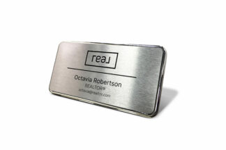 Real | Framed Name Tag - Silver 1.5x3