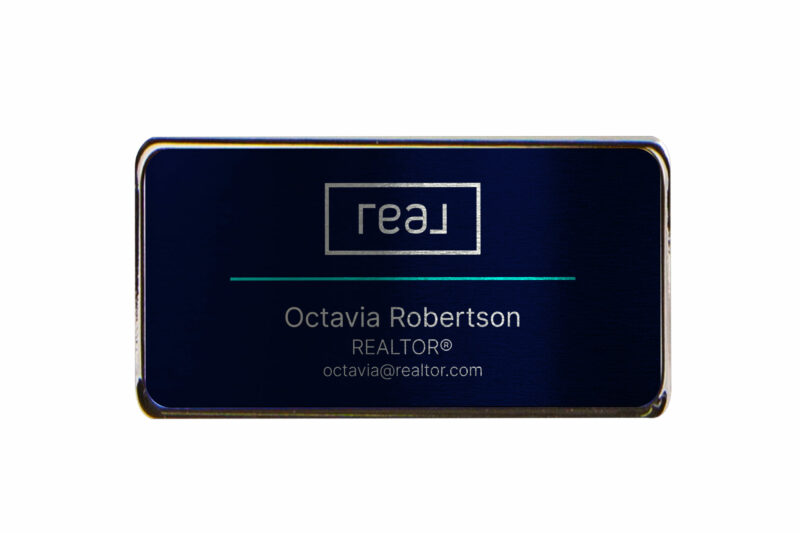 Real | Framed Name Tag - Navy 1.5x3 - Image 2