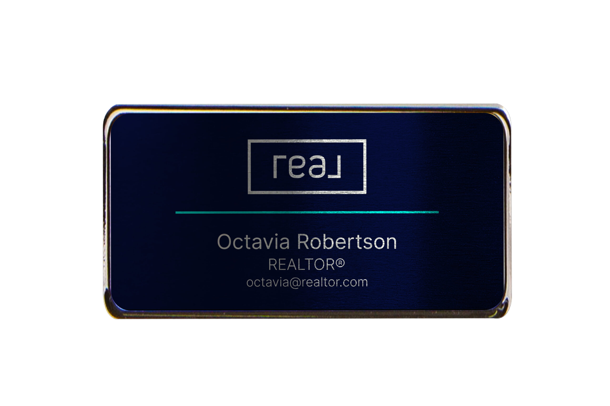 Real | Framed Name Tag - Navy 1.5x3 - Image 2