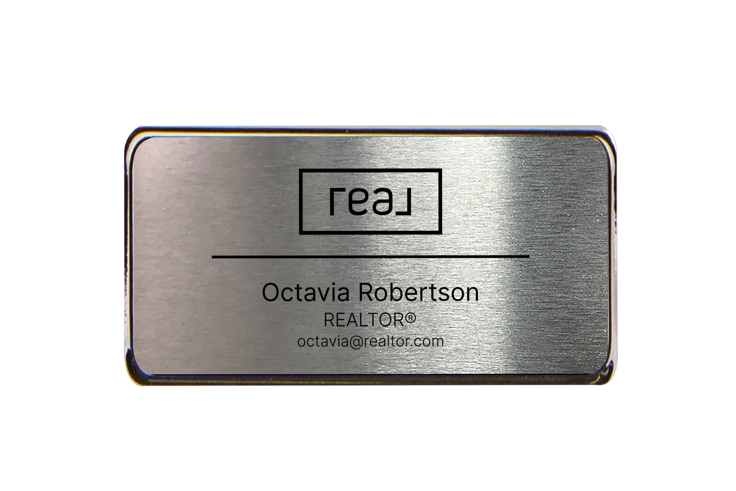 Real | Framed Name Tag - Silver 1.5x3 - Image 2