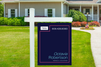 Real | 24x30 For Sale Yard Sign with Coral Border