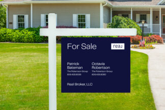 Real | 30x24 For Sale Yard Sign with Dual Name