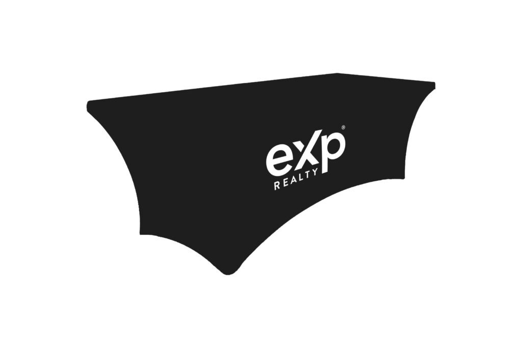 eXp Realty | Black 6 ft. Stretch Table Throw 3-sided with Custom Print