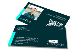 One Real Mortgage | Green with Back Photo Business Card