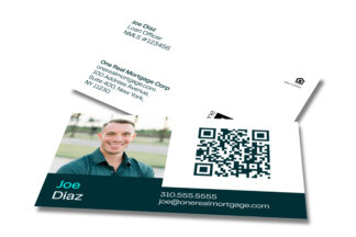 One Real Mortgage | White Green with Back Photo Business Card